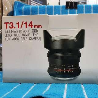 Samyang 14mm T3.1 VDSLR Sony