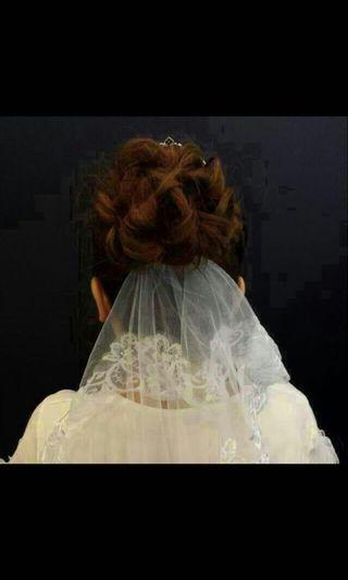 Clearance Sale Women Ladies White Red Floral French Short Bridal Veil Accessories Costume Apparel Parties Birthday Gift Cute Quality Halloween Dnd Dinner Performance Stage Act CNY Xmas Wedding Event School Outings Photoshoot Props Children Fashion Cosplay