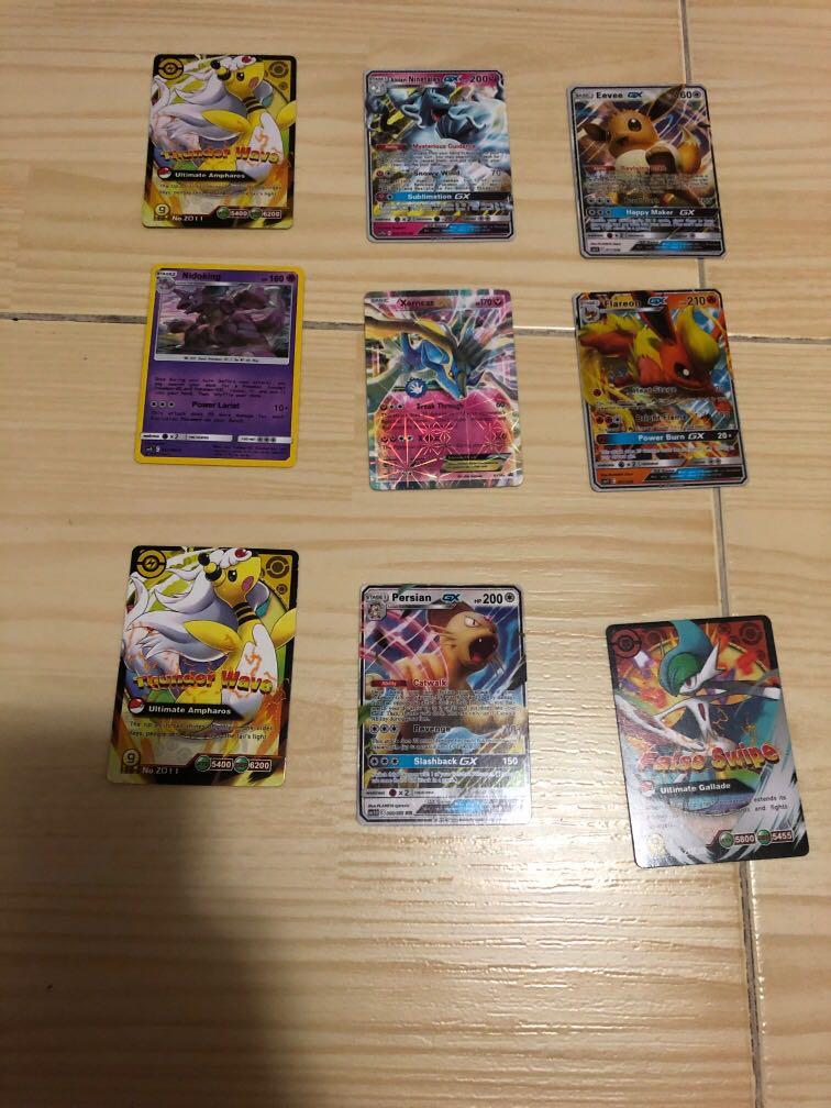 Pokémon cards (Category: Raw Cards) located in Singapore. Submitted by happy_rashmi (Listing ID 263128983, Image 2). Description: Alolan ninetales gx,,flareon gx,Persian gx :one for $2.00 Xerneas ex:$1.50 Ultimate ampharosx2,ultimate gallade:$5.00 for one Nidoking:0.70cents .