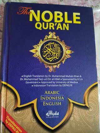 A5 Quran (Translation in 4 languages + Transliteration)