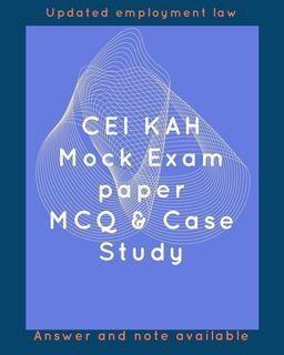 KAH mock exam papers