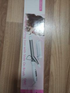 Watson ceramic curling iron with side on brush