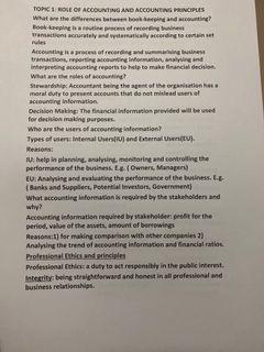 Self made Principles of accounting notes THEORIES ONLY