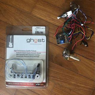 Graphtech Graph Tech Ghost Moudlar Piezo Pickup System + Ghost Acoustic Acousti-phonic preamp kit for guitar
