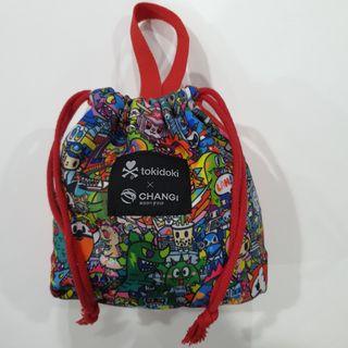 Changi Airport Tokidoki Kaiju Orange Carrier Drawstring Bag