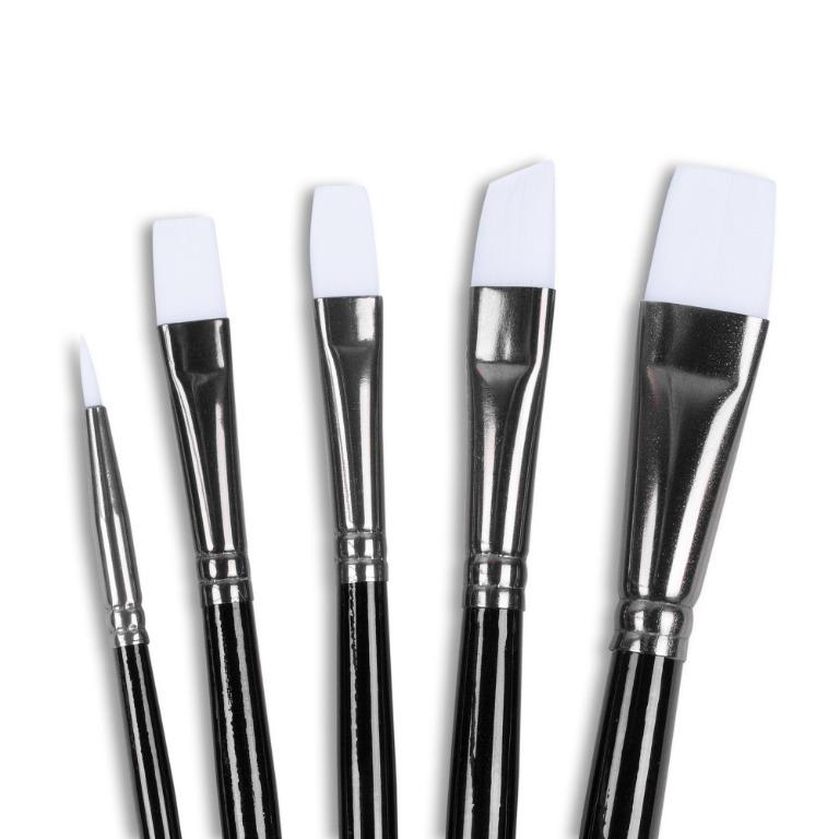 Angelus Paint Brush Set (Category: Craft Supplies & Tools) located in Singapore. Submitted by kunbo (Listing ID 1060234790, Image 2). Description: Ideal for Angelus Acrylic Paints. Made from synthetic fibers, Angelus Paint Brushes perform exceptionally well when paired with Angelus Acrylic Paints. The numerous soft fibers allow for longer, more satisfying strokes with minimal brush strokes left behind. Includes one of each: #2 Round For Thin Line