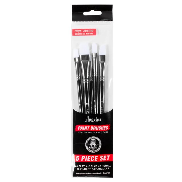 Angelus Paint Brush Set (Category: Craft Supplies & Tools) located in Singapore. Submitted by kunbo (Listing ID 1060234790, Image 1). Description: Ideal for Angelus Acrylic Paints. Made from synthetic fibers, Angelus Paint Brushes perform exceptionally well when paired with Angelus Acrylic Paints. The numerous soft fibers allow for longer, more satisfying strokes with minimal brush strokes left behind. Includes one of each: #2 Round For Thin Line