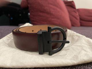 Ferragamo Dark Red Maroon leather belt