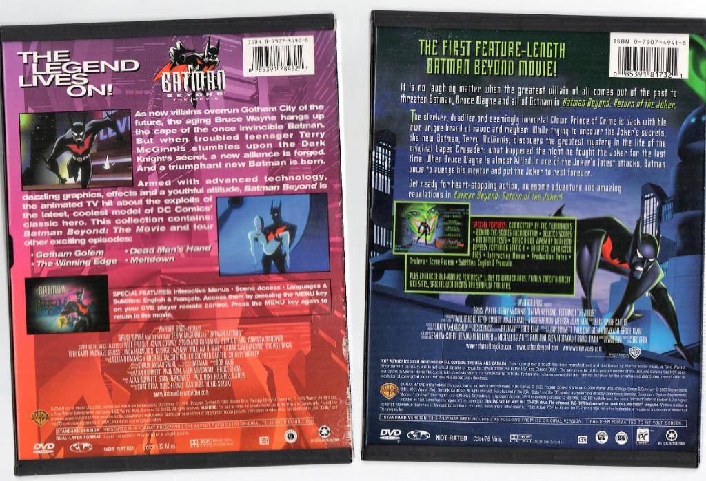 Batman Beyond Original DVDs (Category: CDs & DVDs) located in Singapore. Submitted by simgoat (Listing ID 1131658378, Image 4). Description: $10 each. Region 1 DVDs. Watched only once. No scratches on discs. Free normal postage or meet-up. .