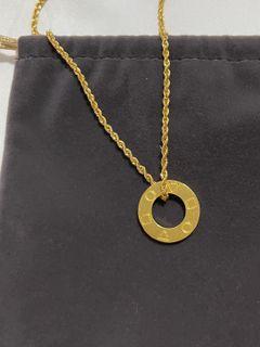 999.9 24K Pure Gold hookless artsy Italian design pendant (squidgame)