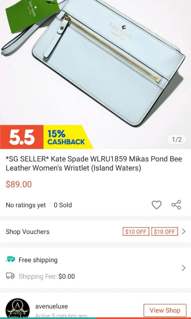 Original Kate Spade Wristlet (Category: Clutches) located in Singapore. Submitted by jh833 (Listing ID 1083098095, Image 4). Description: Original Kate Spade wristlet. Lightly used and hence very new looking. Similar product retailing at almost $90..