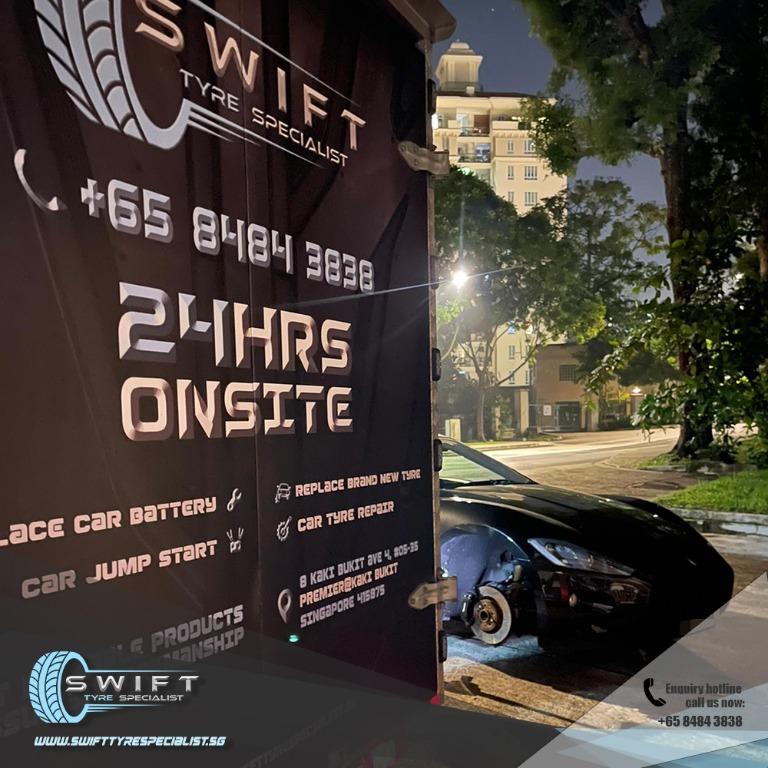 Change Car Tire Onsite Service (Category: Mobile Tyre Replacement) located in Singapore. Submitted by swift_tyre_specialist (Listing ID 1090989658, Image 1). Description: Need to change car tyre at your place because tyre can't repair? We provide this service! Give us a call for quote. Process and Procedure: ❗️ Call us and tell us your issue. ❗️ Confirm the price with us. ❗️ Provide us your location, car plate number and as much details as possib