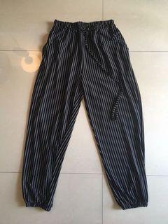 black pinstripe pants
