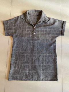 grey grid shirt dress