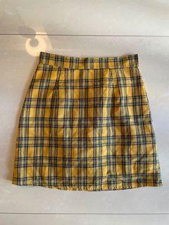 yellow checkered skirt