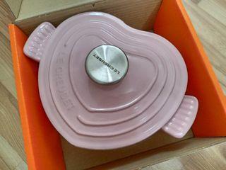 Authentic Le Creuset Shiffon Pink Heart Casserole Cast Iron POT