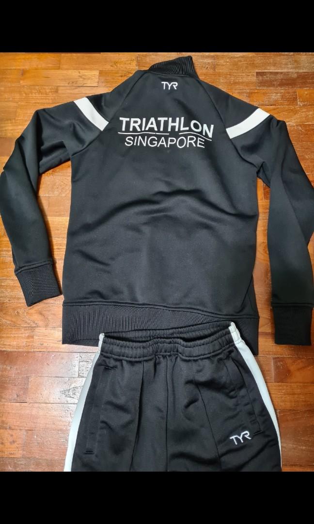 Triathlon Association of Singapore Track Suit (Category: Coats, Jackets and Outerwear) located in Singapore. Submitted by thriftshopparadise (Listing ID 1137651734, Image 3). Description: TYR Jacket and Track Pants Size xs Condition good Good for collectors Tag Team SG Singapore yog sea games SEAG Olympics singapore schools sports council SSSC ActiveSG active sg.