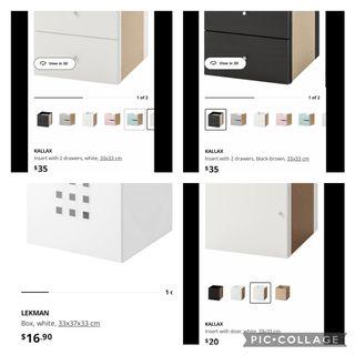 IKEA Expedite / Kallax Cube Book Shelf / Cabinet / Rack Insert Lekman Box Door Drawer 33x33cm