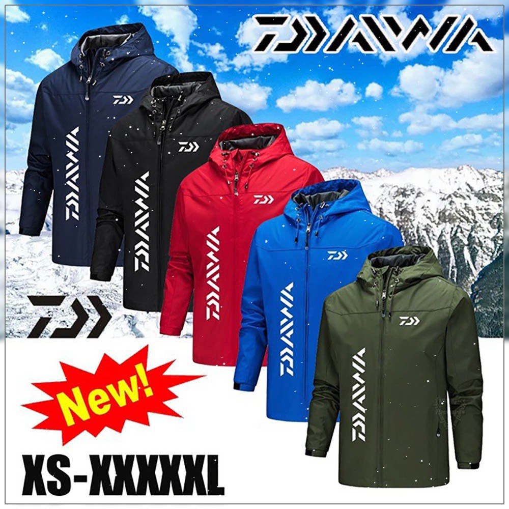 Daiwa Jacket/Windbreaker Fishing Clothing Hooded Spring Coat Fishing Jacket Waterproof Windproof Outdoor Jackets Men Soft Shell (S-5XL) (Category: Coats, Jackets and Outerwear) located in Singapore. Submitted by Bikes.galore (Listing ID 1198614582, Image 1). Description: Brand New in packaging, Men’s Daiwa Jacket🔥🔥🔥 Waterproof, windproof, heat resistant and scratch resistant. The perfect balance and combination for a jacket/windbreaker for out