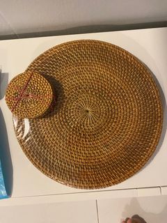 Rattan dinning plates and drinks coaster!