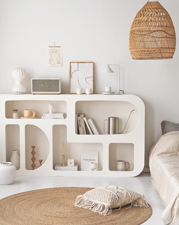 Aegean Display Shelf (Category: Shelves, Cabinets & Racks) located in Singapore. Submitted by lafloriahomedecor (Listing ID 1142443251, Image 2). Description: PRODUCT INFO: Materials: MDF wood, water-proof coating. No assembly needed. Warranty: 6 months. Care: Avoid contact with water, this will prevent moulding. Use a soft, damp cloth with mild, alcohol-free soap to wipe. Away from direct sunlight Free worldwide delivery for orders over $800.