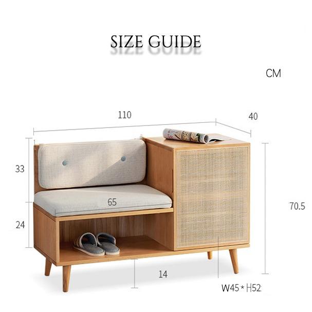 Fujiwara Shoe Bench (Category: Shelves, Cabinets & Racks) located in Singapore. Submitted by lafloriahomedecor (Listing ID 1142443661, Image 6). Description: Assembly needed. Installation tool kit & manual are provided for free. About this product: Materials: America FAS Ashwood, hand-braided rattan doors, leather door handle. High density foam cushion. Warranty: 2 years Care: Avoid direct contact with water or directly sunlight Please note this 