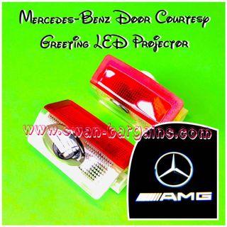 2pcs Various Logos Design Integrated Mercedes-Benz LED Light Ghost Shadow Projector Car Door Puddle Courtesy Welcome Greetings Lamp