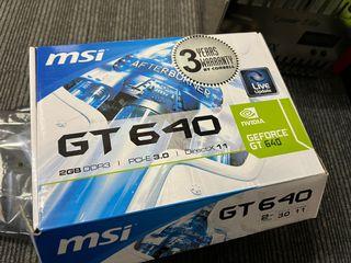 MSI NVIDIA GT 640 2GB with PC and Mac bios negotiable
