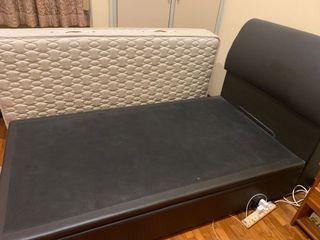 Super Single storage bed - head rest and base storage