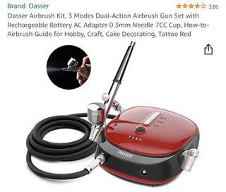 Oasser 4.1 out of 5 stars226 Reviews Oasser Airbrush Kit, 3 Modes Dual-Action Airbrush Gun Set with Rechargeable Battery AC Adapter 0.3mm Needle 7CC Cup, How-to-Airbrush Guide for Hobby, Craft, Cake Decorating, Tattoo Red