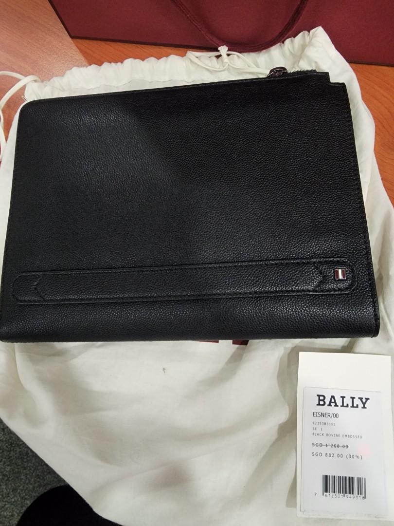 Bally Men Clutch Bag (Category: Bags & Wallets) located in Singapore. Submitted by juzme83 (Listing ID 1172608539, Image 3). Description: Very new, used only 3 times. Retail: $1260 Bought from taka boutique only this year. Eisner Black Bovine Embossed.