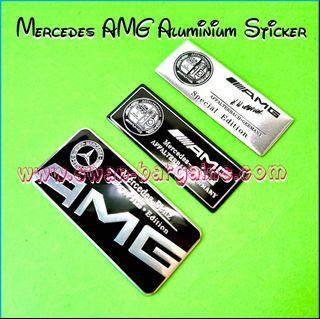 Mercedes Benz Rear Trunk Boot Badge Interior Console Car Decoration Aluminium AMG Emblem Sticker