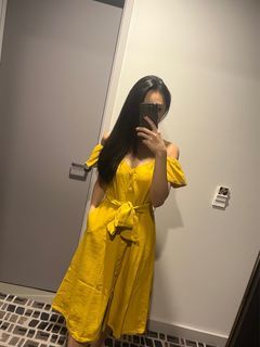 Yellow button down dress
