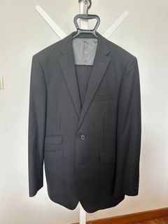 Burberry Black men’s suit black tartan check