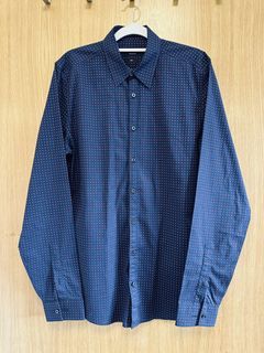 Gucci navy blue printed shirt
