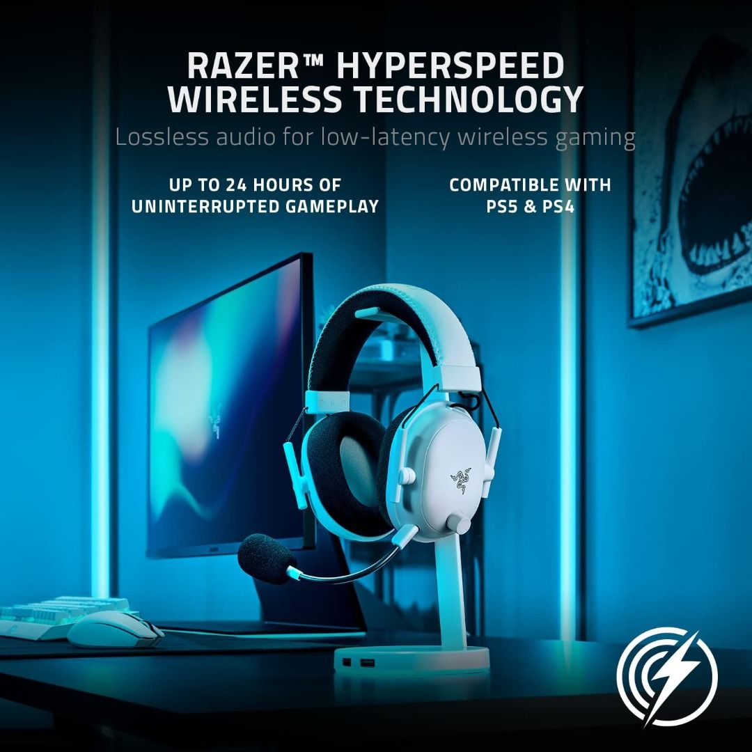 [Official]($8.80 Cashback!) Razer BlackShark V2 Pro (2023 Edition) Wireless Bluetooth+2.4GHz Over-Ear Gaming Headset with Boom Microphone (Category: Headphones & Headsets) located in Singapore. Submitted by treoo (Listing ID 1037486639, Image 5). Description: 🔥✨Promotion valid 1st Aug - 31st Aug 2026 only; while stocks last! ✨🔥 ★ 2.4GHz wireless connection to ensure lossless audio that’ll always stay synced to your game. ★ RAZER™ Triforce Titan