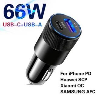 66W Fast Charging USB C Car Charger Phone Adapter USB Type C Quick Charge 3.0  For iPhone 13 Pro Max 12 Redmi Huawei Samsung