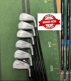 NEW 2023 Titleist T200 (5-P) Forged Irons (6 Pieces) [With Tensei Blue AV Stiff Flex Graphite Shafts]                                                           (Cavity Backed Hollow Head Irons) (T 200 Golf Iron Set)
