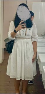 Lara J White Eyelet Dress