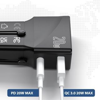 International Travel Power Adapter, LENCENT Mini Pocket USB C Charger, PD 20W&QC 3.0 Type-C Fast Charging, Outlet Adaptor, Worldwide Cell Phone Wall Charger Block with UK US EU European Australia APJC0349