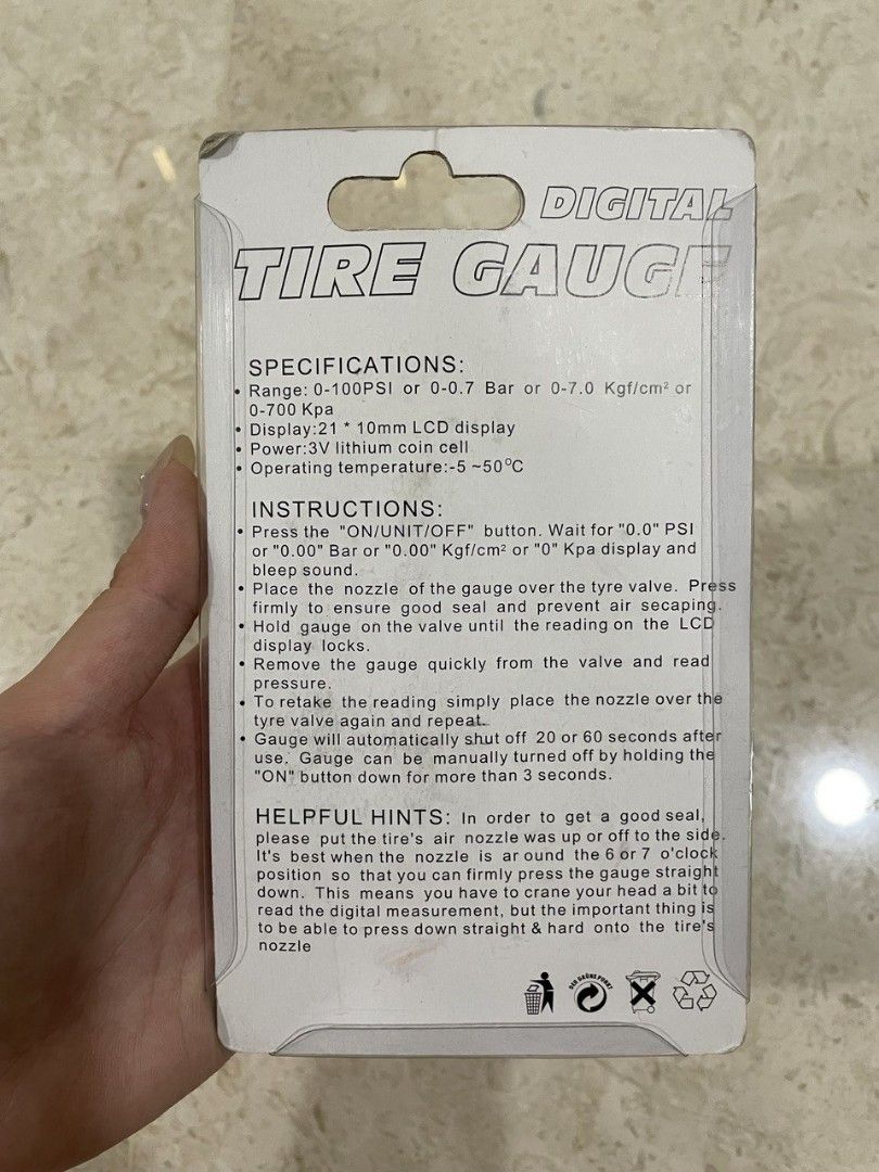 Digital Tire Gauge (Category: Tools & Equipment) located in Singapore. Submitted by justreallybroke (Listing ID 1271753365, Image 2). Description: used lightly! fast deals at $10..