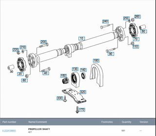 S400L propeller shaft for Wdd222