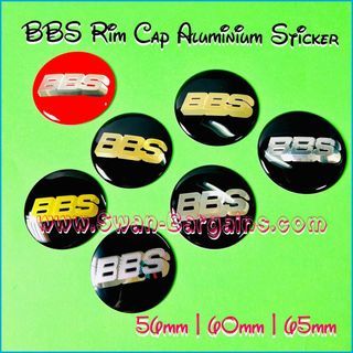 4pcs 56mm 60mm 65mm Various BBS Designs Sports Rim Wheel Hub Center Cap Cover Decal Overlay Trim Aluminium Sticker Set