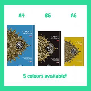 The Noble Quran | Word by word English Translation | Color Coded Tajweed | A5 B5 A4 Sizes | White Black Gold Mint Green Colors | With tagging option | Islandwide doorstep delivery  [BEST SELLING ENGLISH QURAN]