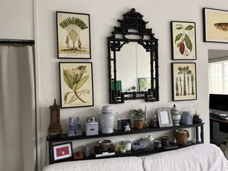Ginger Jars, Candles, Black and White Colonial House Moving Sale