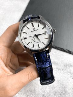 Handmade Galaxy Blue Alligator Leather Watch Strap for Grand Seiko Snowflake