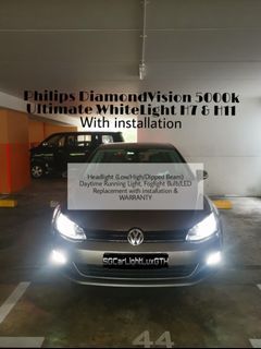 Headlight Dipped Beam Adaptive Foglight Daytime Running White Light Replacement - Volkswagen Golf Scirocco Jetta BMW GTI C180 C200 CLA180 CLA200 A180 A200 Audi A4 A5 Zc31 Suzuki Swift Sport Mitsubishi Lancer GLX Cs3 H4 HB4 H7 H11 Philips diamondvision