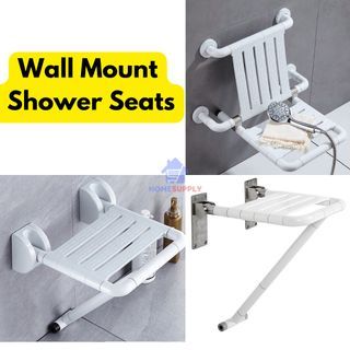 Wall Mounted Shower Seat | Fold Up Shower Chair Toilet Chair