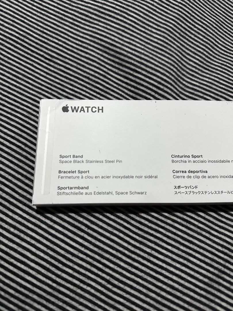 Apple Watch Strap (44mm) (Category: Wearables & Smart Watches) located in Singapore. Submitted by aa999 (Listing ID 1227352427, Image 2). Description: - 100% authentic Apple Watch strap (44mm) - space black sports band - brand new, unworn - seal broken to check inside .