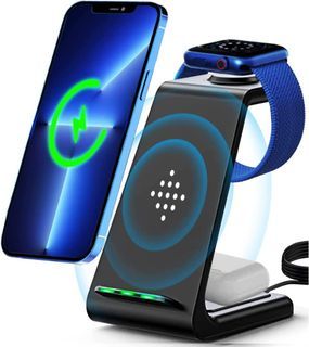Wireless Charger iPhone 3 in 1 Fast Wireless Charging Station Stand Dock Pad for Girl boy Adults Gift for Apple Watch SE 7 6 5 4 3 2,Airpods 2/Pro, iPhone 14/13 Pro Max/13/12 Pro/11/11 Pro/X/Xr/8